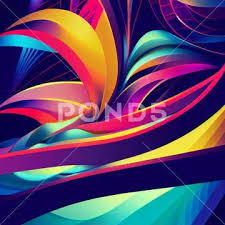 Abstract Waving Bright Multi Colors
