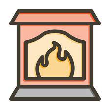 Fireplace Vector Thick Line Filled