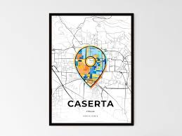 Caserta Italy Minimal Art Map With A