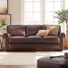 Chocolate Leather 3 Seater Sofa