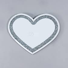 Venetian Crushed Diamond Heart Mirror