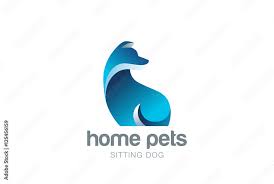 Dog Logo Design Vector Home Pets Care
