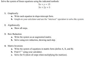 Linear Equations Using
