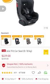 Joie Tilt Car Seat 0 18 Kg Babies