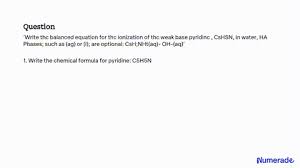 Weak Base Pyridine C5h5n