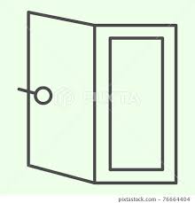 Door Thin Line Icon Open Home Doorway