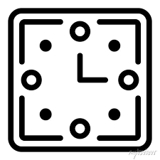 Square Wall Clock Icon Outline Square