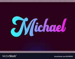Michael Pink Word Text Logo Icon Design