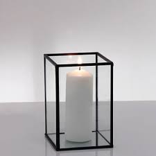 Hire Black Framed Glass Candle Holder