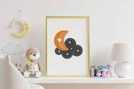 Cartoon Cute Moon Symbol Baby Print