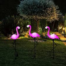 3pcs Garden Outdoor Flamingo Led Path