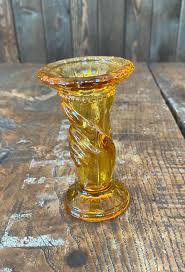 Vintage Amber Glass Embossed Hand Torch