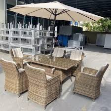 6 Sand Weave Columbia Armchairs 1 6mtr