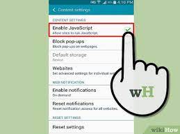 enable javascript on an android phone