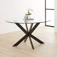 Geo Glass 130cm Round Dining Table With