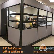 High Cubicles With Doors Green Clean
