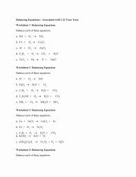 Balancing Chemical Equations Worksheets