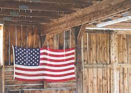 American Flag Against A Wall