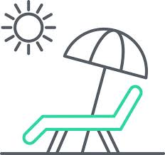 Beach Chair Icon Outline Ilration