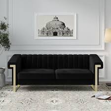 Straight Channel Tufted 3 Seater Sofa