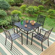 Metal Square Outdoor Patio Dining Set
