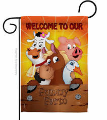 Funny Farm Garden Flag Barnyard Animals