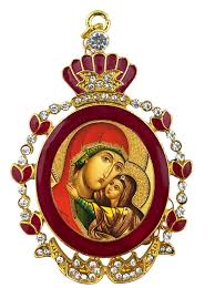 Saint Ann Enamel Framed Icon With