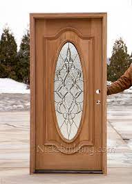 Oval Glass Exterior Mahogany Doors Cl 106