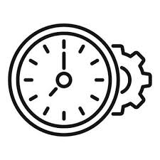 Clock Gear Time Icon Outline Vector