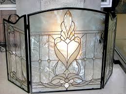 Leaded Glass Custom Fireplace Screen