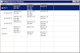 multi line treetable treecolumn