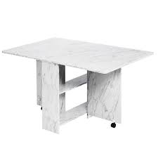 White Marble Wood Folding Dining Table