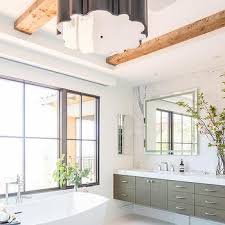 master bath wood ceiling beams design ideas