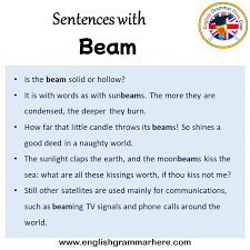 sentences with beam beam in a sentence