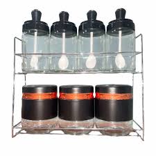 Glass Spice Jar Container 7pc Jar