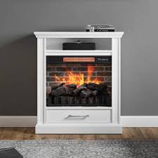 Haswell 30 75 In Freestanding Electric Fireplace Tv Stand In White