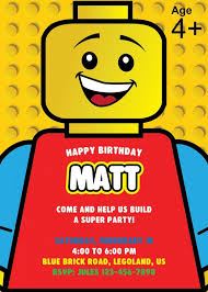 Lego Birthday Lego Invitations