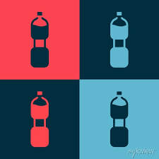 Pop Art Bottle Of Water Icon Isolated