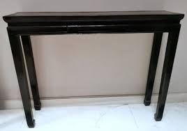 Chinese Lacquered Glossy Black Console