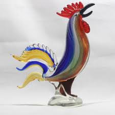 Glass Figurines Kenjasper Rainbow Rooster