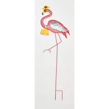 40 In Metal Pink Flamingo With Hat And
