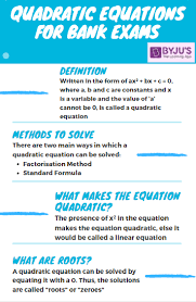 Solve Quadratic Equations In Bank Exams