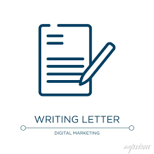 Writing Letter Icon Linear Vector