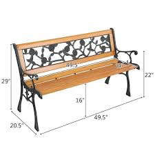 Iron Frame Wood Outdoor Bench