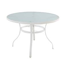 Round Glass Outdoor Patio Dining Table