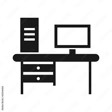 Desk Icon Black Silhouette Icon Desk