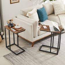 C Shaped End Side Couch Table