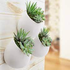 White Ceramic Wall Planter