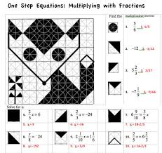 One Step Equations Fractions Equations