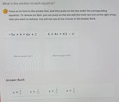 Solution To Each Equation Press